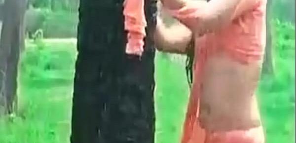  Kerala Girl Meghana Raj - Hot Ass Shake and Navel Show in Wet Saree